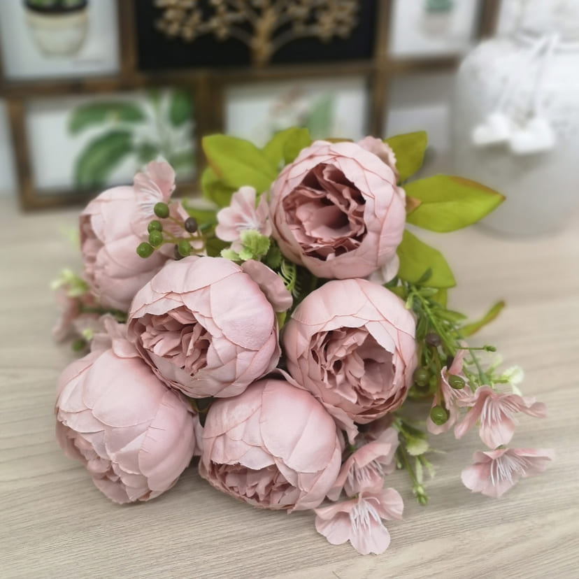 Искусственные цветы в Оренбурге | Цветы искусственные «Пионы», розовый, винтаж, букет