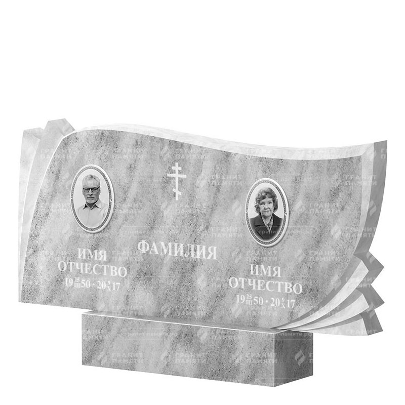 Памятники из мрамора в&nbsp;Оренбурге | Двойной мраморный памятник ФМ-265