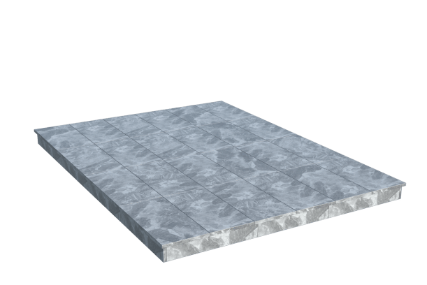 Площадки на могилу в&nbsp;Оренбурге | Площадка с вертикальной (10 см) мраморной облицовкой