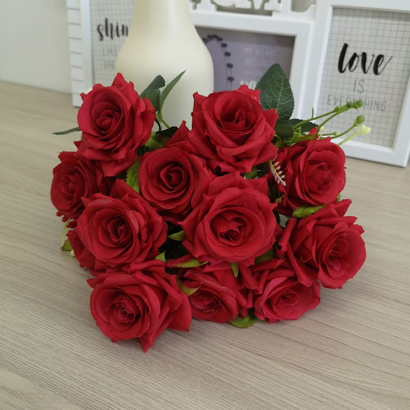 Искусственные цветы в Оренбурге | Цветы искусственные «Розы острые», красные, букет