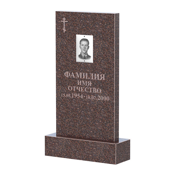 Памятники из цветного гранита в&nbsp;Оренбурге | Памятник из гранита Карел Brown прямой