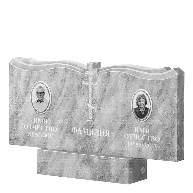 Памятники из мрамора в&nbsp;Оренбурге | Двойной мраморный памятник ФМ-262