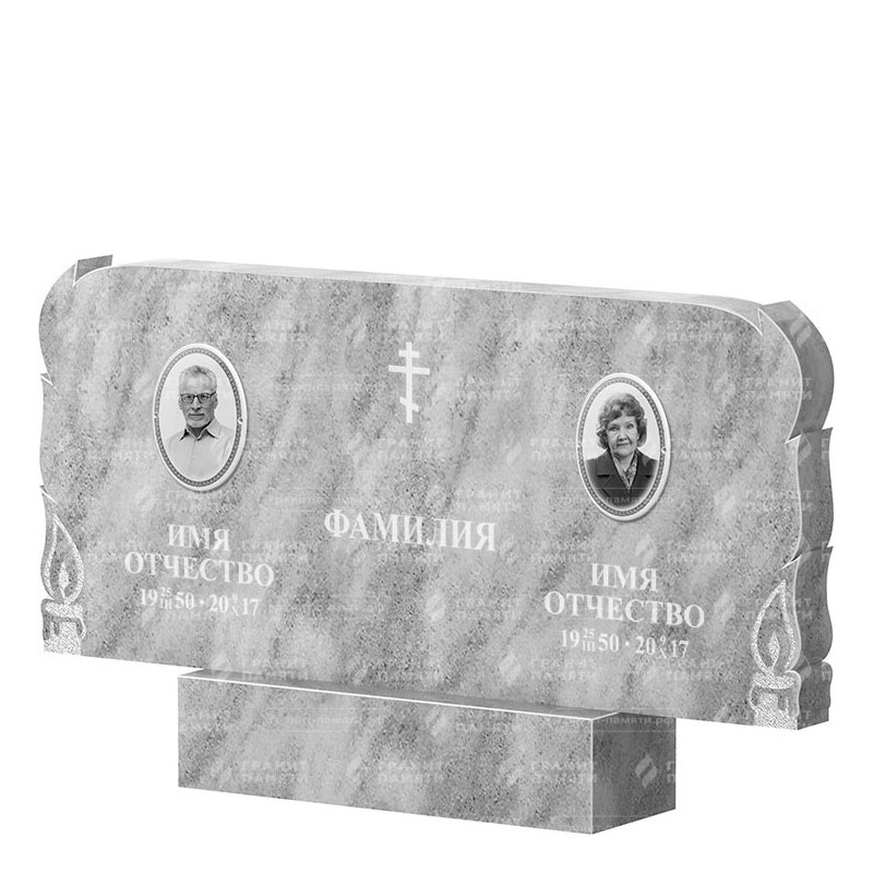 Памятники из мрамора в&nbsp;Оренбурге | Двойной мраморный памятник ФМ-133