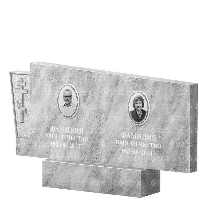 Памятники из мрамора в&nbsp;Оренбурге | Двойной мраморный памятник ФМ-137