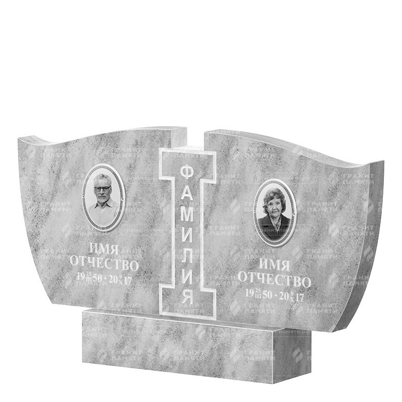 Памятники из мрамора в&nbsp;Оренбурге | Двойной мраморный памятник ФМ-138