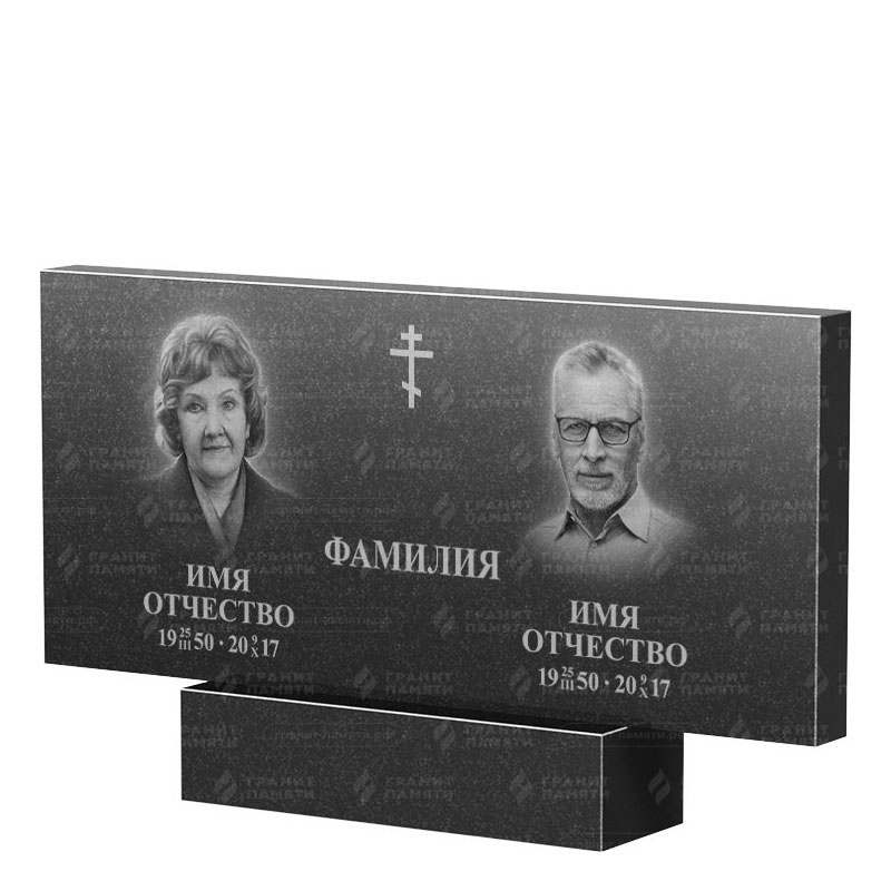 Памятники из гранита двойные в&nbsp;Оренбурге | Двойной гранитный памятник, прямой