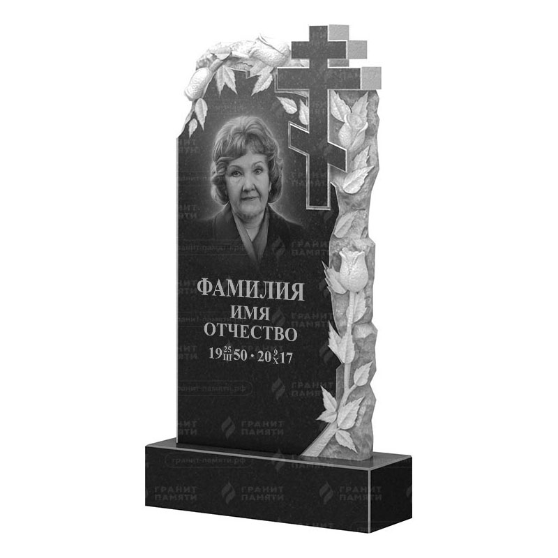 Памятники из гранита с цветами в&nbsp;Оренбурге | Гранитный памятник ФГ-088