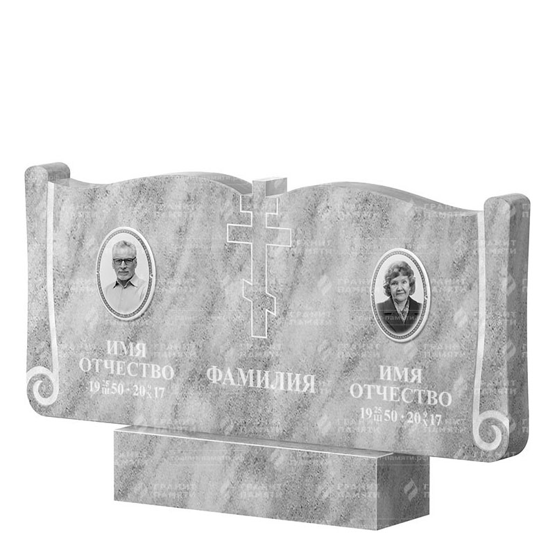 Памятники из мрамора в&nbsp;Оренбурге | Двойной мраморный памятник ФМ-263