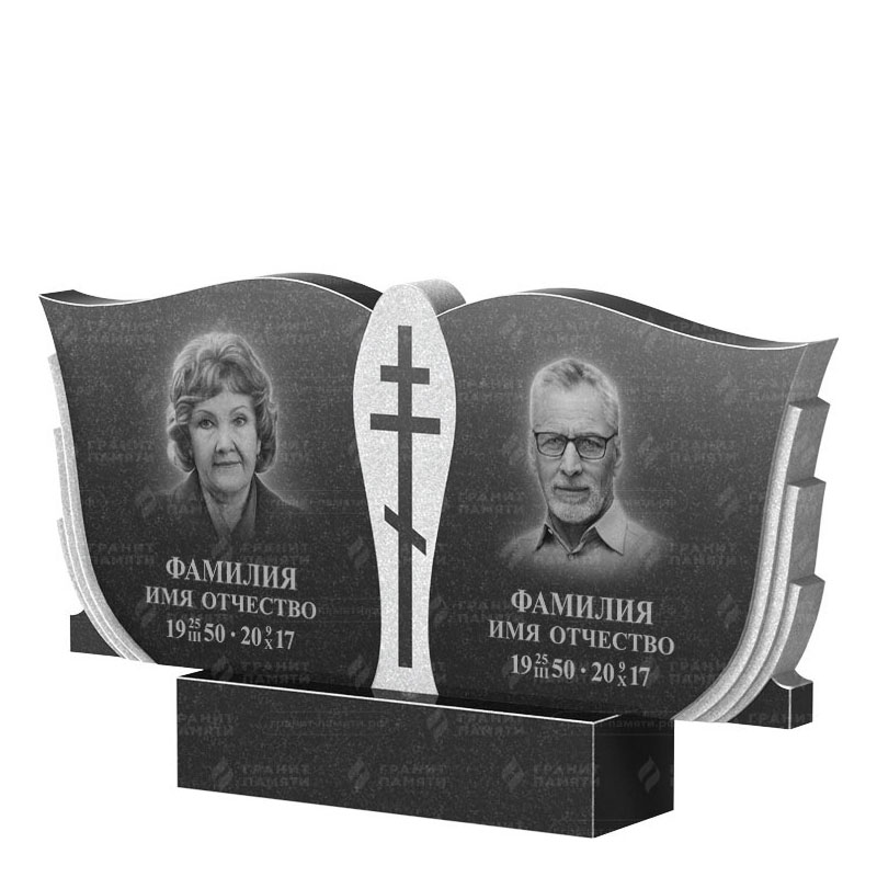 Памятники из гранита двойные в&nbsp;Оренбурге | Двойной гранитный памятник ФГ-136