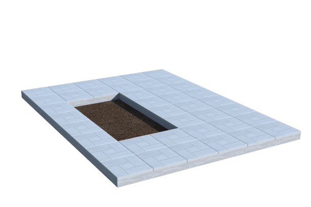 Площадки на могилу в&nbsp;Оренбурге | Площадка с тротуарной плиткой (под цветник)