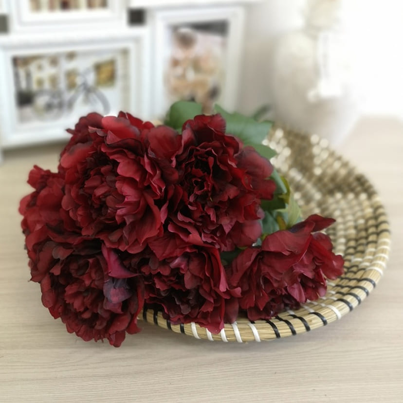 Искусственные цветы в Оренбурге | Цветы искусственные «Пионы», бордовые, букет