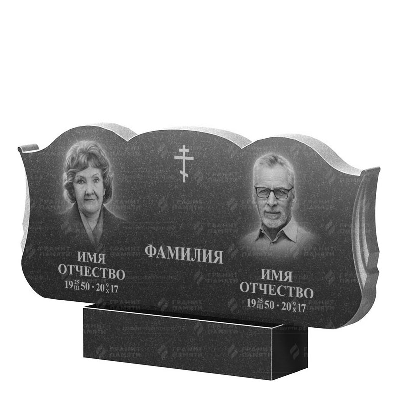 Гранитные памятники в&nbsp;Оренбурге | Двойной гранитный памятник ФГ-261