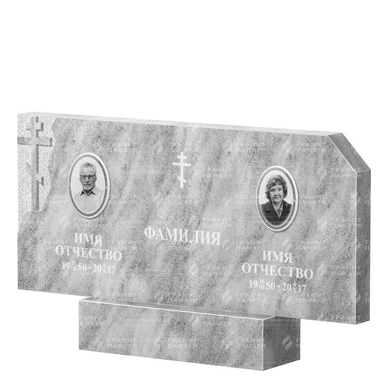 Памятники из мрамора в&nbsp;Оренбурге | Двойной мраморный памятник ФМ-134