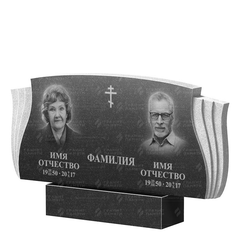 Гранитные памятники в&nbsp;Оренбурге | Двойной гранитный памятник ФГ-264