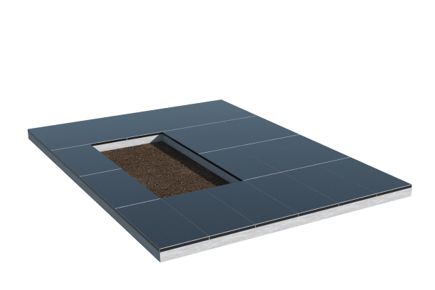 Площадки на могилу в&nbsp;Оренбурге | Площадка с облицовкой гранитом Габбро (под цветник)