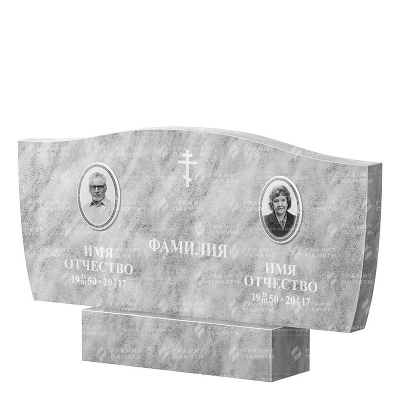 Памятники из мрамора в&nbsp;Оренбурге | Двойной мраморный памятник ФМ-258