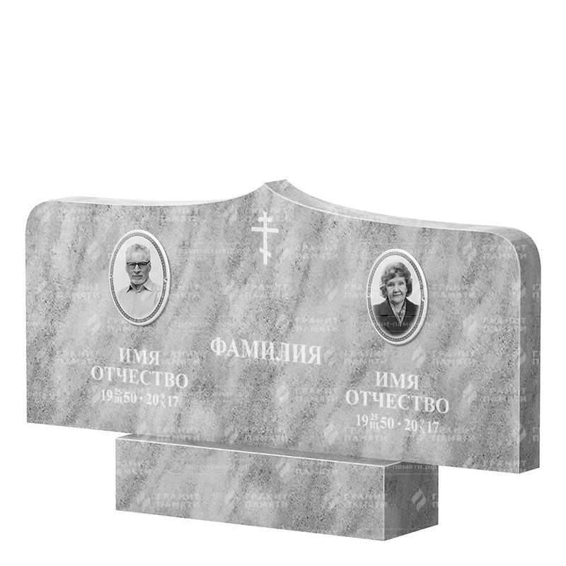 Памятники из мрамора в&nbsp;Оренбурге | Двойной мраморный памятник ФМ-260