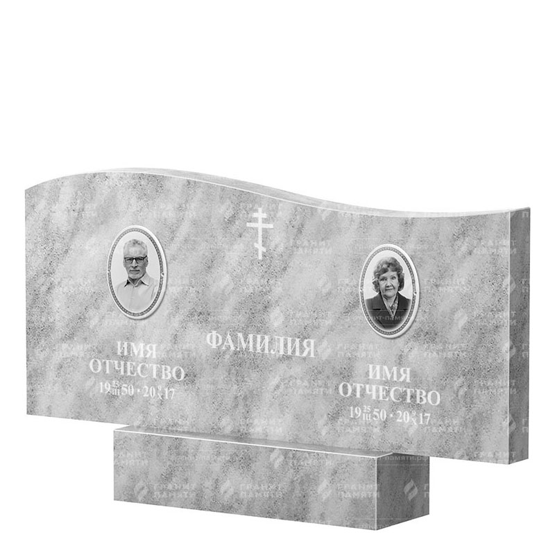 Памятники из мрамора в&nbsp;Оренбурге | Двойной мраморный памятник ФМ-255