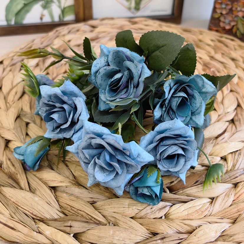 Искусственные цветы в Оренбурге | Цветы искусственные «Розы», синие, букет