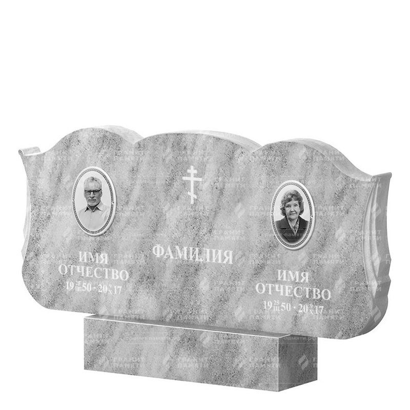 Памятники из мрамора в&nbsp;Оренбурге | Двойной мраморный памятник ФМ-261