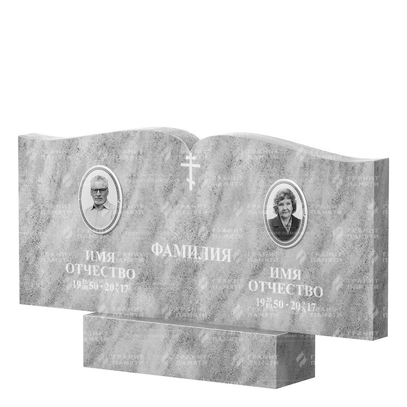 Памятники из мрамора в&nbsp;Оренбурге | Двойной мраморный памятник ФМ-259