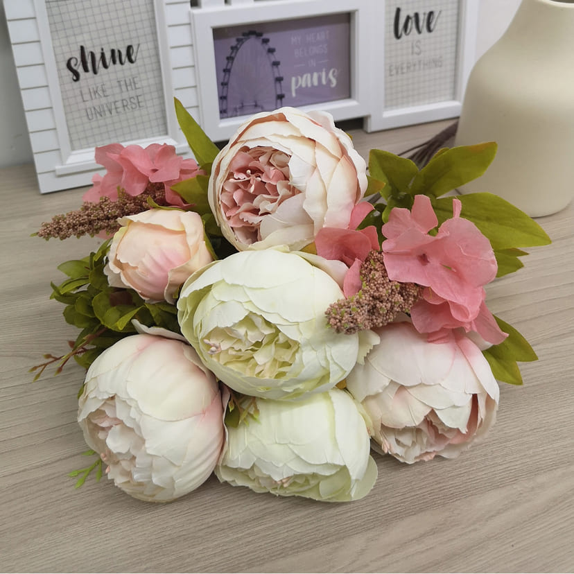 Искусственные цветы в Оренбурге | Цветы искусственные «Пионы», молочно-розовые, букет