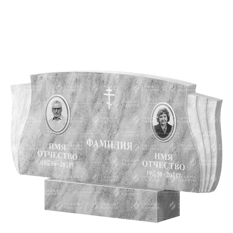 Памятники из мрамора в&nbsp;Оренбурге | Двойной мраморный памятник ФМ-264