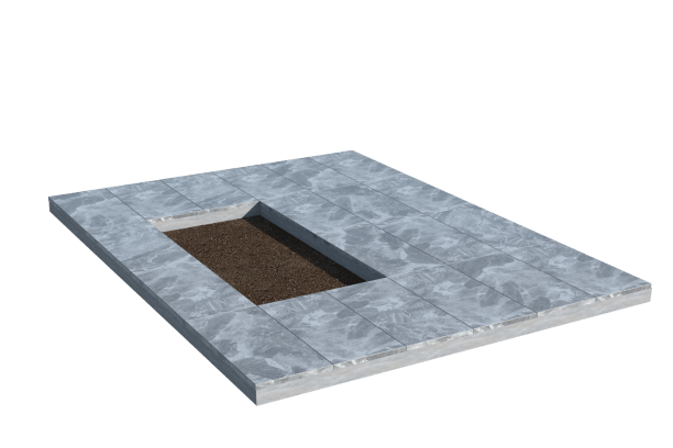 Площадки на могилу в&nbsp;Оренбурге | Площадка с мраморной облицовкой (под цветник)