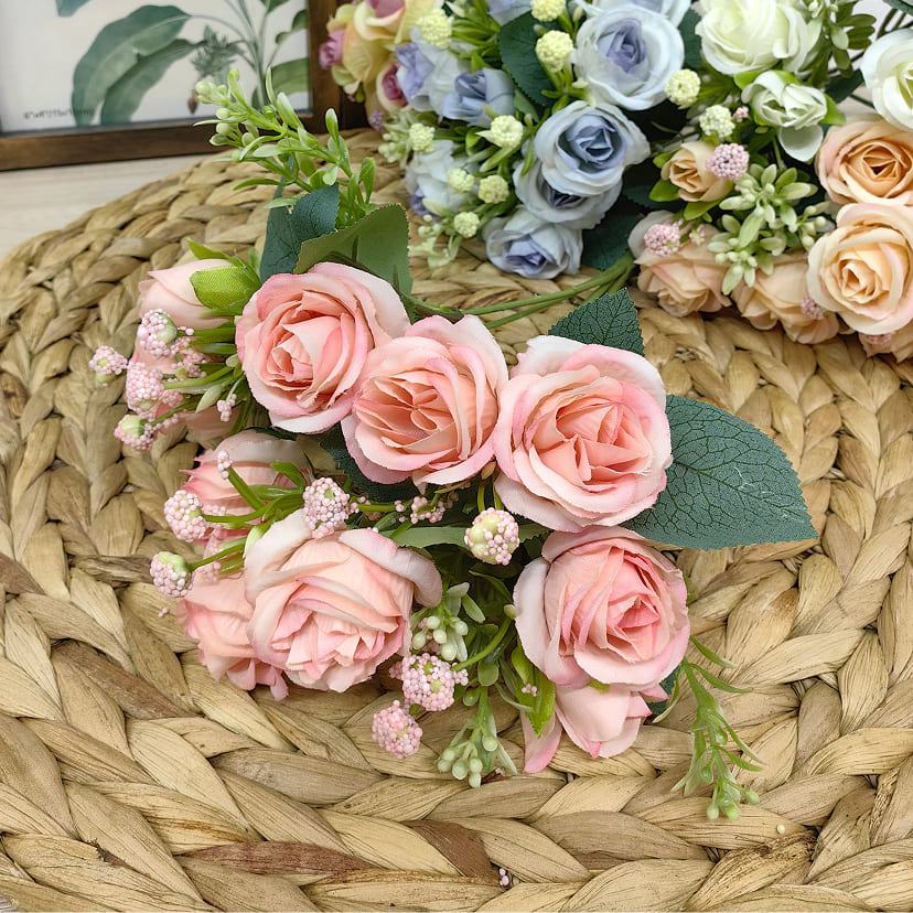 Искусственные цветы в Оренбурге | Цветы искусственные «Розы», нежно-розовые, букет