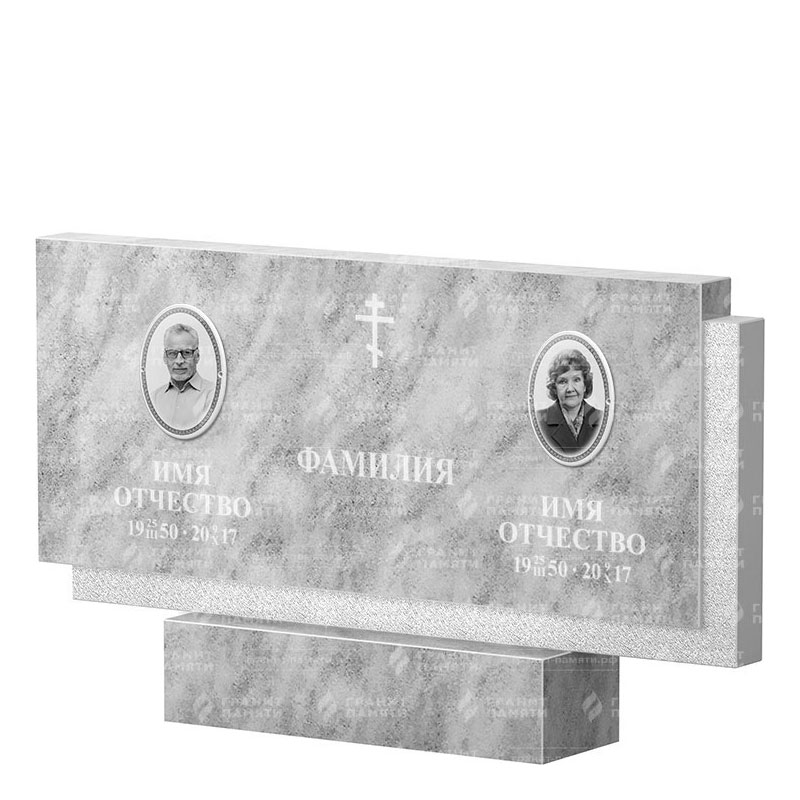 Памятники из мрамора в&nbsp;Оренбурге | Двойной мраморный памятник ФМ-132