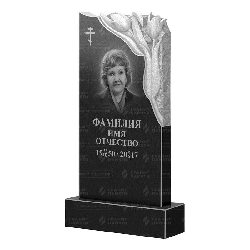 Памятники из гранита с цветами в&nbsp;Оренбурге | Гранитный памятник ФГ-113