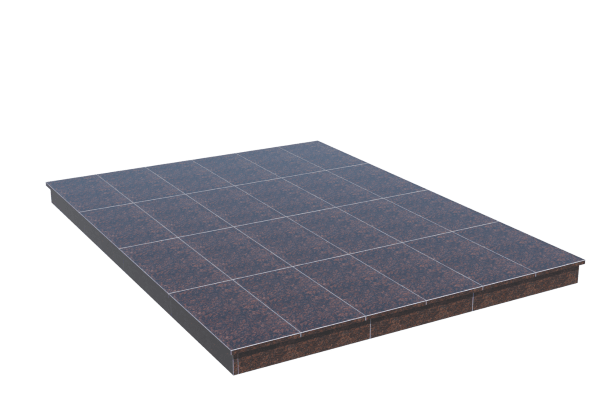 Площадки на могилу в&nbsp;Оренбурге | Площадка с вертикальной (10 см) облицовкой Дымовским гранитом