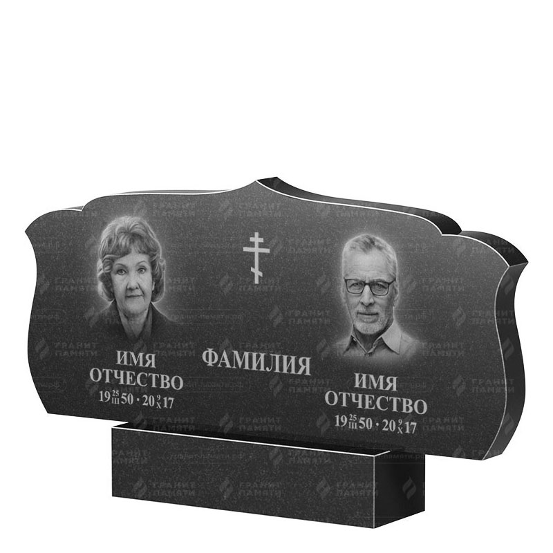Памятники из гранита двойные в&nbsp;Оренбурге | Двойной гранитный памятник ФГ-130
